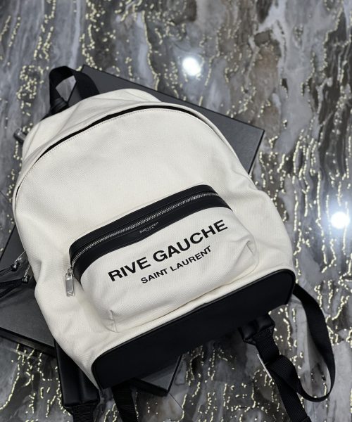 [REP 1:1] Saint Laurent City Backpack In Canvas Unisex For Women 13.8in/35cm White YSL