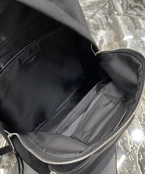 [REP 1:1] Saint Laurent City Backpack In Canvas Unisex For Women 15in/38cm Black YSL