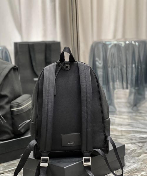 [REP 1:1] Saint Laurent City Backpack In Canvas Unisex For Women 15in/38cm Black YSL