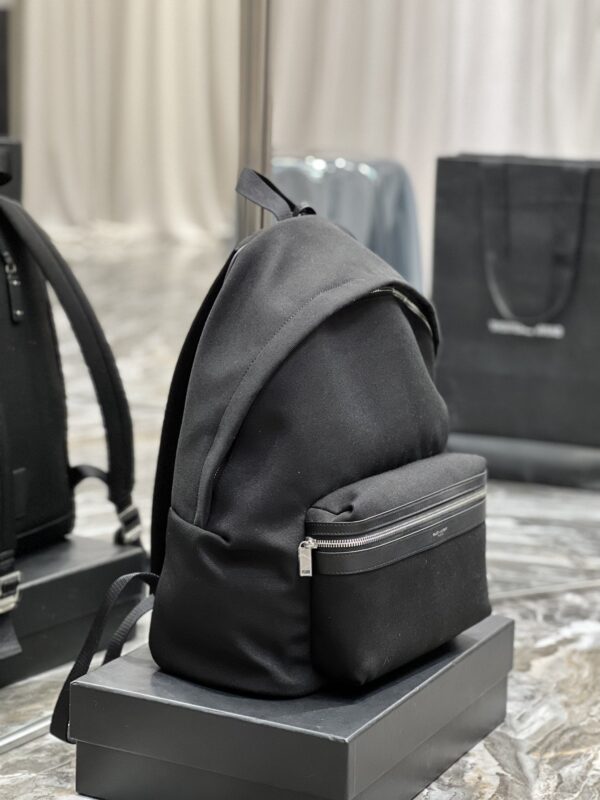 [REP 1:1] Saint Laurent City Backpack In Canvas Unisex For Women 15in/38cm Black YSL