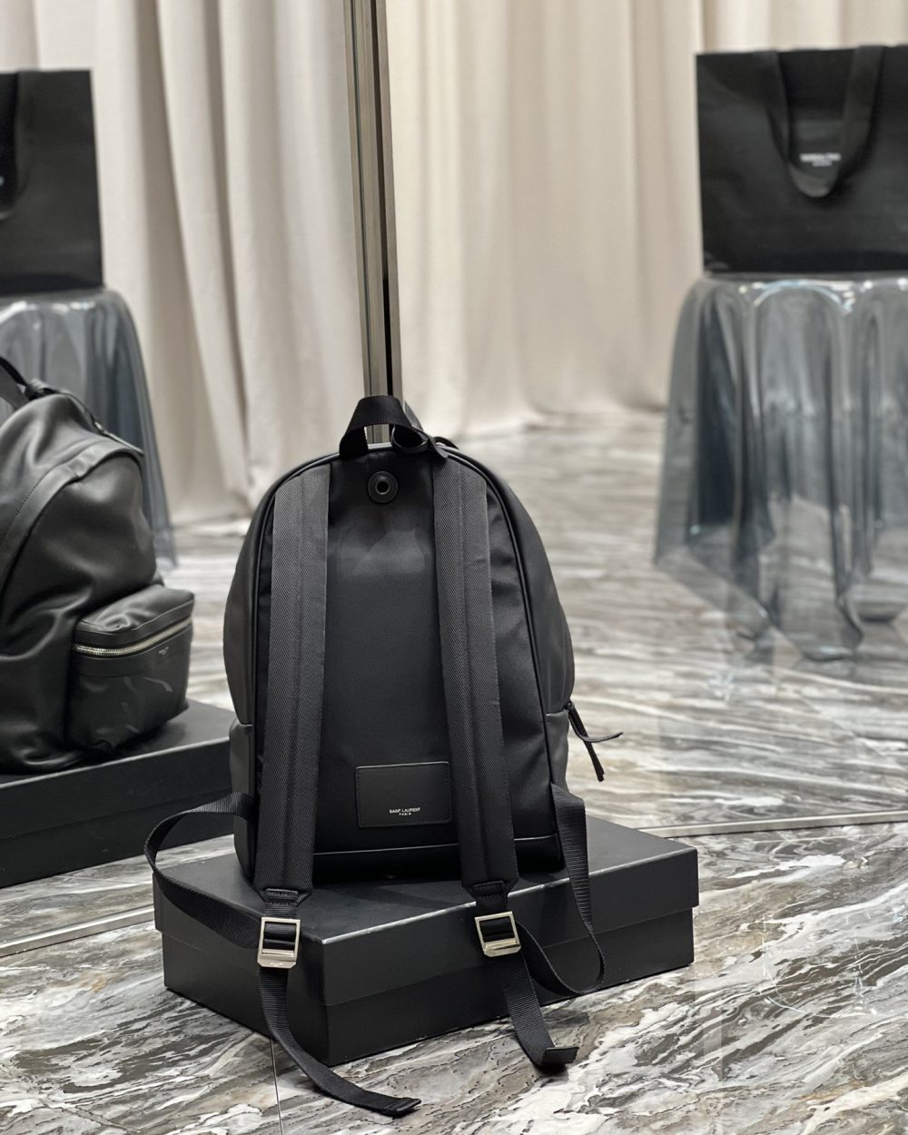 [REP 1:1] Saint Laurent City Backpack In Unisex For Women 13.8in/35cm Black YSL