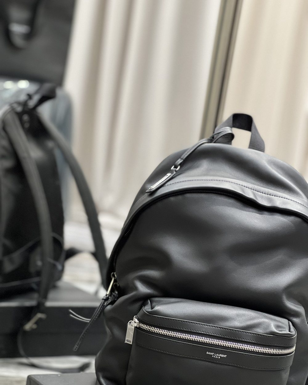 [REP 1:1] Saint Laurent City Backpack In Unisex For Women 13.8in/35cm Black YSL