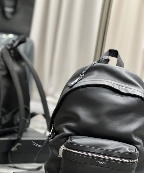 [REP 1:1] Saint Laurent City Backpack In Unisex For Women 13.8in/35cm Black YSL