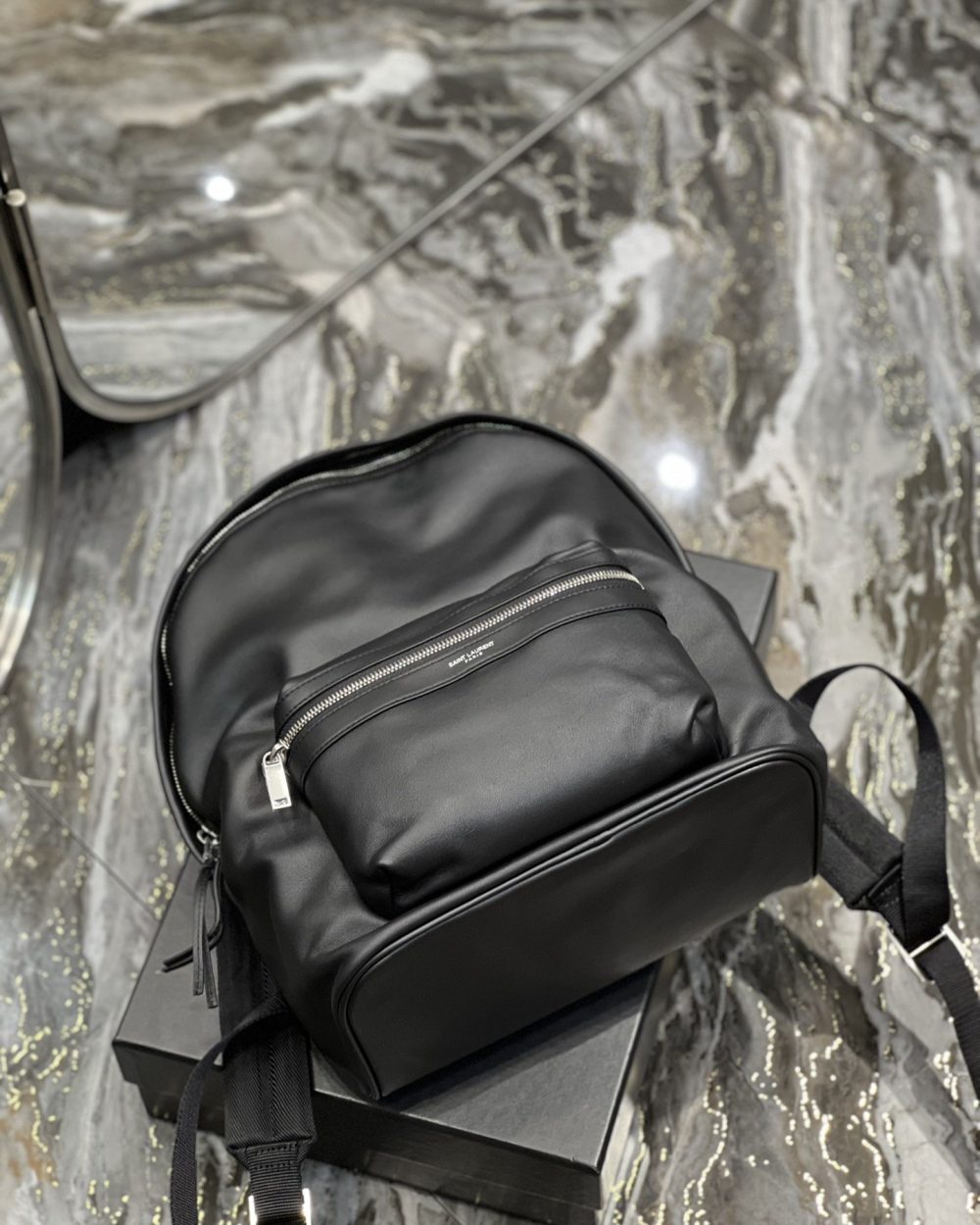 [REP 1:1] Saint Laurent City Backpack In Unisex For Women 13.8in/35cm Black YSL