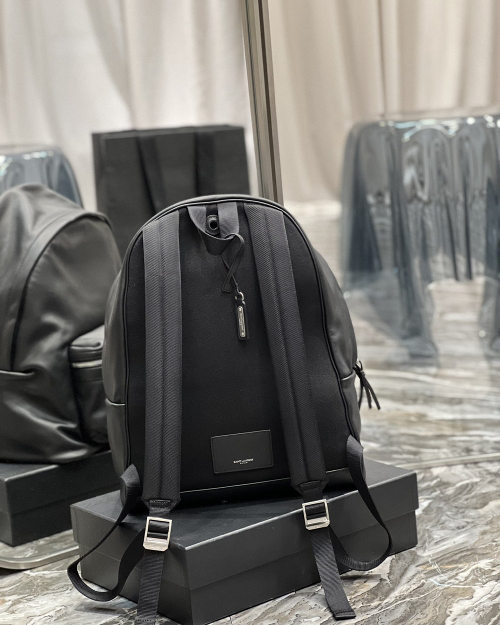 [REP 1:1] Saint Laurent City Backpack Unisex For Women 15in/38cm Black YSL