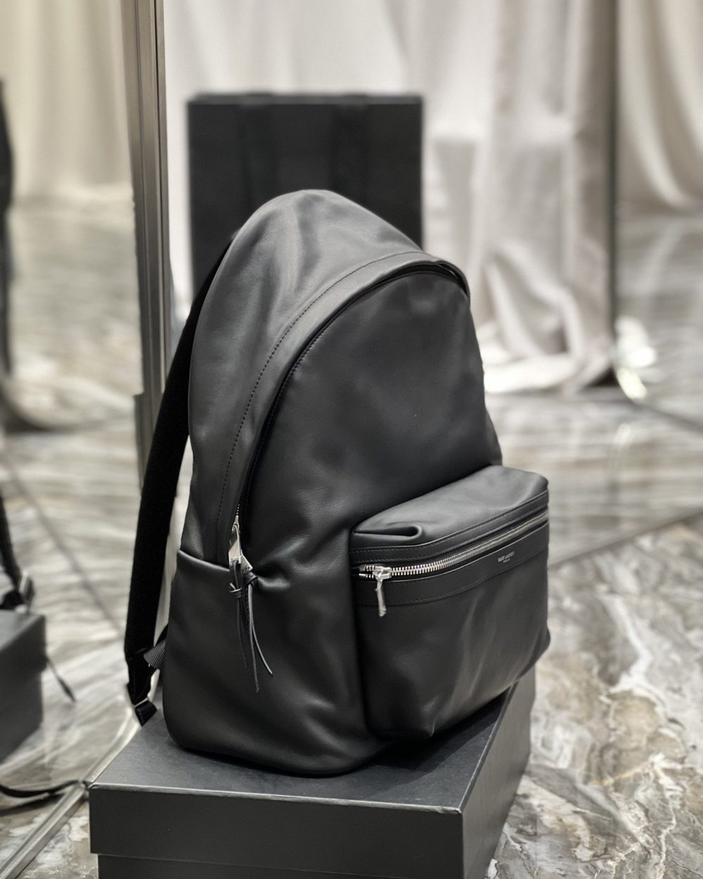 [REP 1:1] Saint Laurent City Backpack Unisex For Women 15in/38cm Black YSL