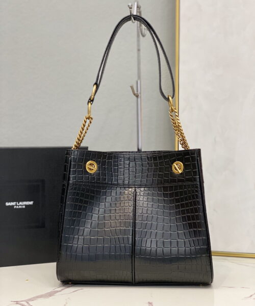[REP 1:1] Saint Laurent Claude-Effect Tote Bag Black For Women 11in/28cm YSL 64028116J0W