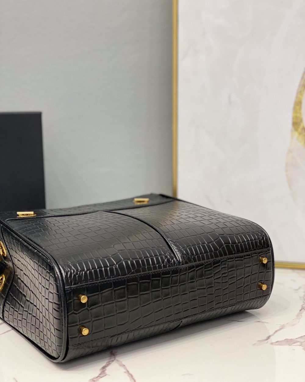 [REP 1:1] Saint Laurent Claude-Effect Tote Bag Black For Women 11in/28cm YSL 64028116J0W