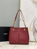 [REP 1:1] Saint Laurent Claude-Effect Tote Bag Red For Women 11in/28cm YSL 64028116J0W