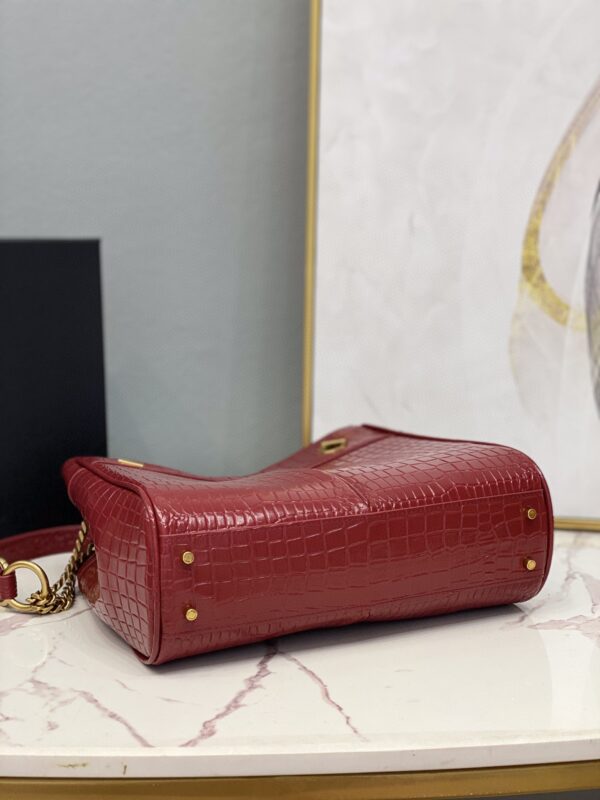 [REP 1:1] Saint Laurent Claude-Effect Tote Bag Red For Women 11in/28cm YSL 64028116J0W