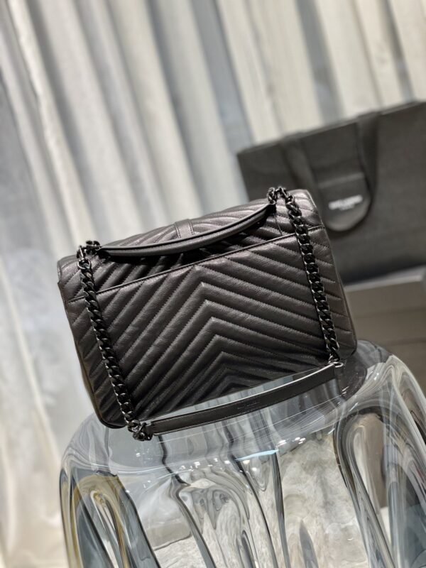 [REP 1:1] Saint Laurent College Large Chain Bag Black With Metal Toned Hardware For Women 12.6in/32cm YSL 600278BRM081000