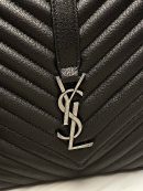 [REP 1:1] Saint Laurent College Large Chain Bag Black With Silver Toned Hardware For Women 12.6in/32cm YSL 600278BRM041000