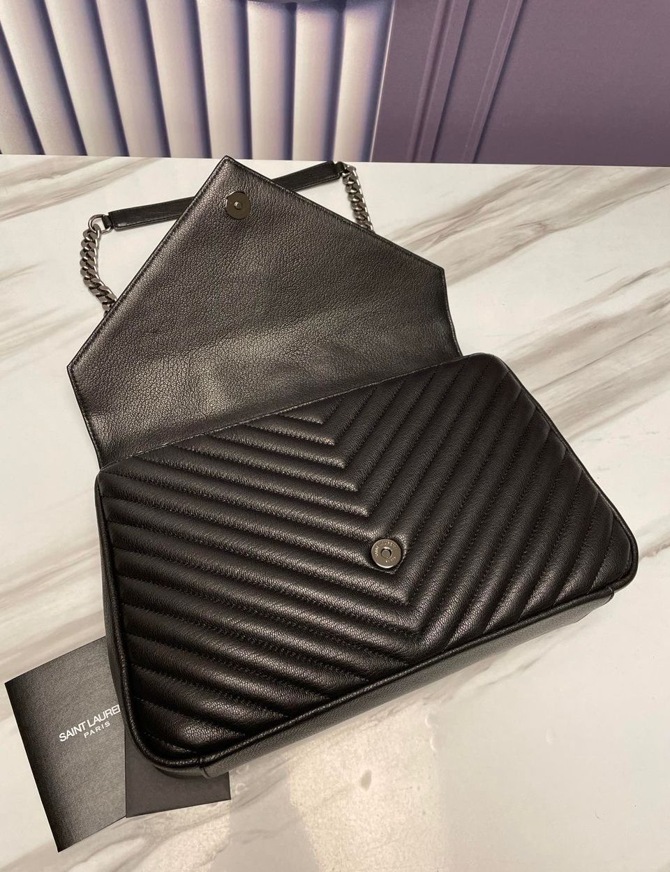 [REP 1:1] Saint Laurent College Large Chain Bag Black With Silver Toned Hardware For Women 12.6in/32cm YSL 600278BRM041000