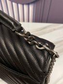 [REP 1:1] Saint Laurent College Large Chain Bag Black With Silver Toned Hardware For Women 12.6in/32cm YSL 600278BRM041000