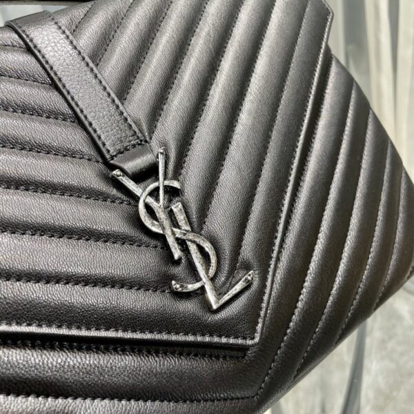 [REP 1:1] Saint Laurent College Large Chain Bag Black With Silver TonedHardware For Women 12.6in/32cm YSL 600278BRM041000