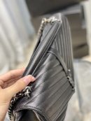 [REP 1:1] Saint Laurent College Large Chain Bag Black With Silver TonedHardware For Women 12.6in/32cm YSL 600278BRM041000