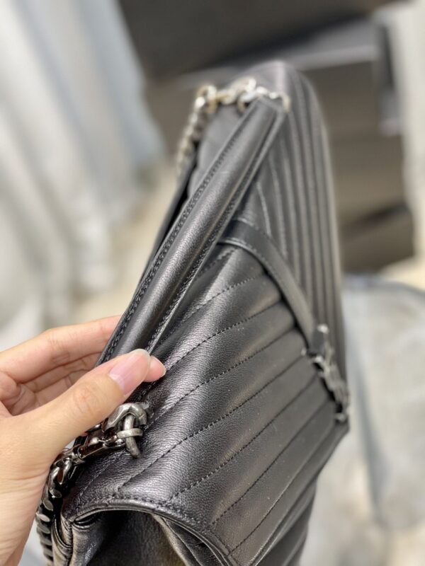 [REP 1:1] Saint Laurent College Large Chain Bag Black With Silver TonedHardware For Women 12.6in/32cm YSL 600278BRM041000