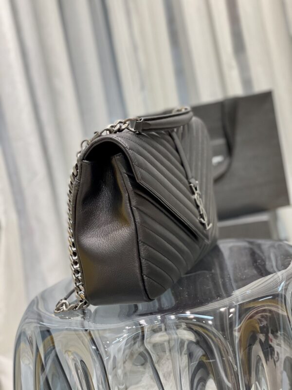 [REP 1:1] Saint Laurent College Large Chain Bag Black With Silver TonedHardware For Women 12.6in/32cm YSL 600278BRM041000