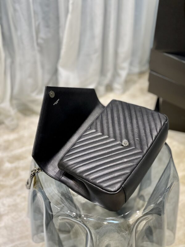 [REP 1:1] Saint Laurent College Large Chain Bag Black With Silver TonedHardware For Women 12.6in/32cm YSL 600278BRM041000