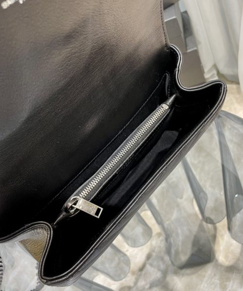 [REP 1:1] Saint Laurent College Medium Chain Bag Black Silver Toned Hardware For Women 9.4in/24cm YSL 600279BRM041000