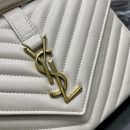 [REP 1:1] Saint Laurent College Medium Chain Bag White Gold Toned Hardware For Women 9.4in/24cm YSL 600279BRM079207