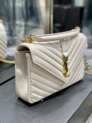 [REP 1:1] Saint Laurent College Medium Chain Bag White Gold Toned Hardware For Women 9.4in/24cm YSL 600279BRM079207