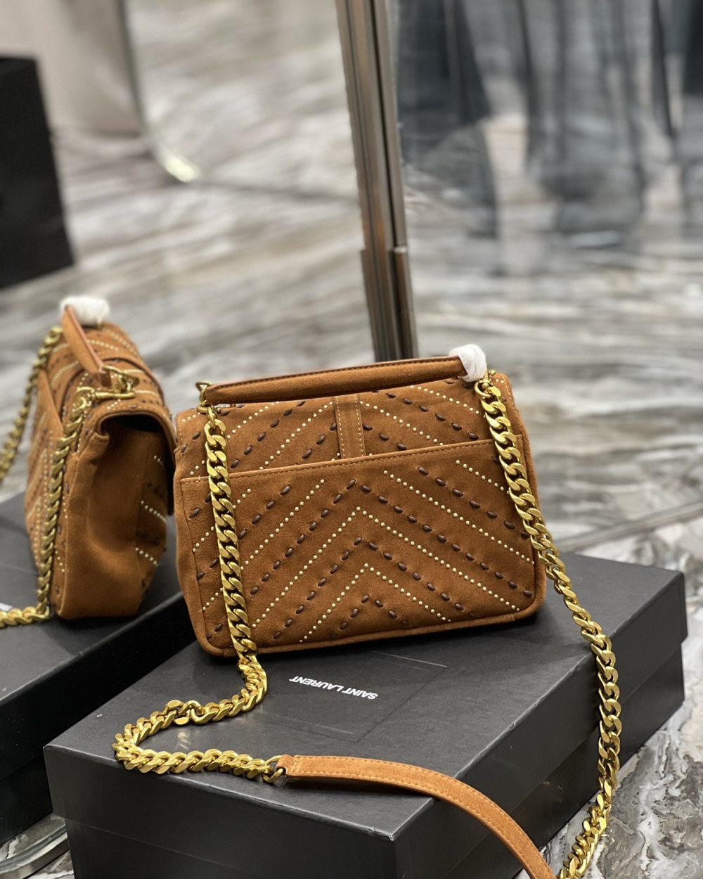 [REP 1:1] Saint Laurent College Medium Shoulder Bag Brown For Women, Women's Bags 9.4in/24cm YSL