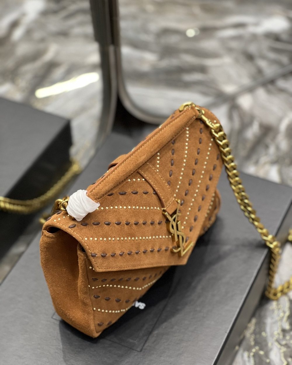 [REP 1:1] Saint Laurent College Medium Shoulder Bag Brown For Women, Women's Bags 9.4in/24cm YSL