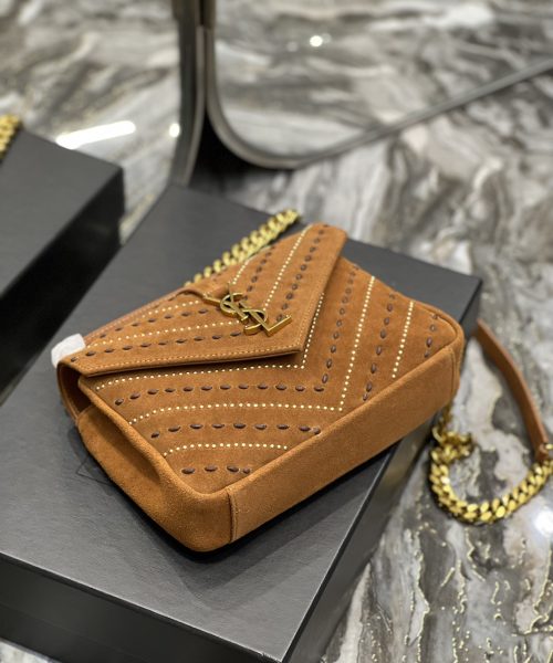 [REP 1:1] Saint Laurent College Medium Shoulder Bag Brown For Women, Women's Bags 9.4in/24cm YSL
