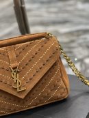 [REP 1:1] Saint Laurent College Medium Shoulder Bag Brown For Women, Women's Bags 9.4in/24cm YSL