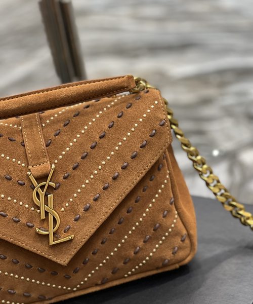 [REP 1:1] Saint Laurent College Medium Shoulder Bag Brown For Women, Women's Bags 9.4in/24cm YSL