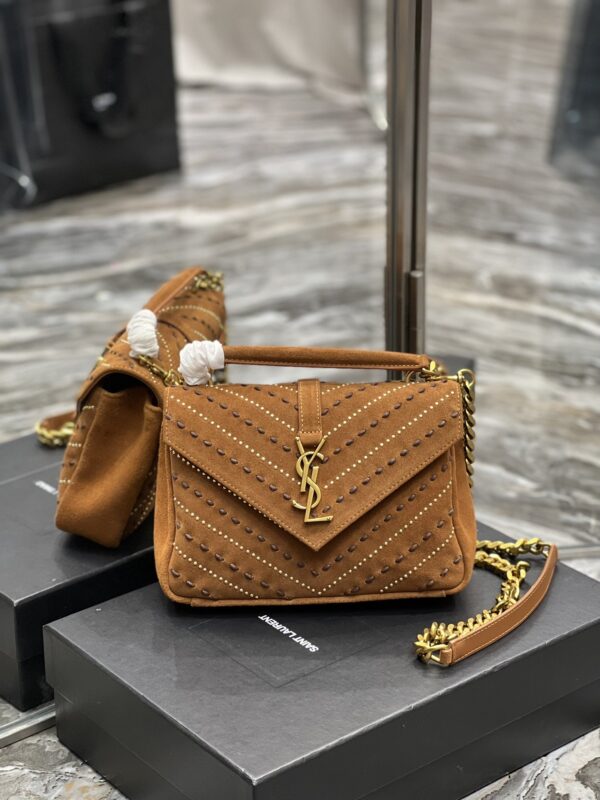 [REP 1:1] Saint Laurent College Medium Shoulder Bag Brown For Women, Women's Bags 9.4in/24cm YSL