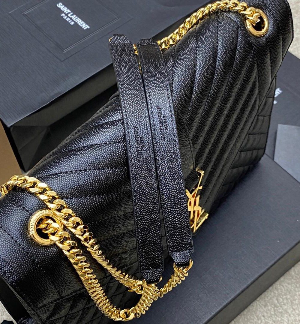 [REP 1:1] Saint Laurent Envelope Large Bag In Mix Matelasse Grain De Poudre Embossed 12.2in/31cm YSL 600166BOW911000