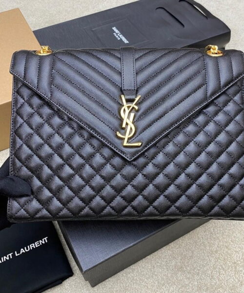 [REP 1:1] Saint Laurent Envelope Large Bag In Mix Matelasse Grain De Poudre Embossed 12.2in/31cm YSL 600166BOW911000