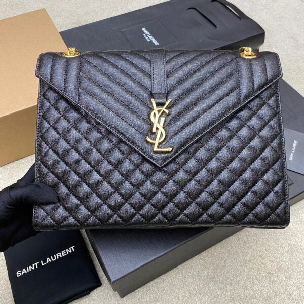 [REP 1:1] Saint Laurent Envelope Large Bag In Mix Matelasse Grain De Poudre Embossed 12.2in/31cm YSL 600166BOW911000