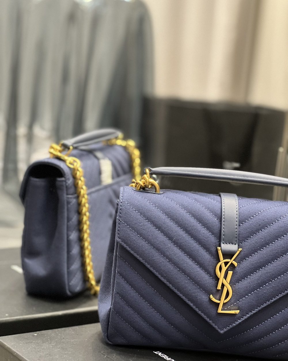 [REP 1:1] Saint Laurent Envelope Medium Bag Marine In Mix Matelassé Grain De Poudre Embossed Material For Women 9.4in/24cm YSL 600185BOW914147