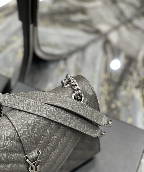 [REP 1:1] Saint Laurent Envelope Medium Chain Bag Dark Grey For Women, Women's Bags 9.4in/24cm YSL