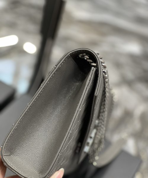 [REP 1:1] Saint Laurent Envelope Medium Chain Bag Dark Grey For Women, Women's Bags 9.4in/24cm YSL