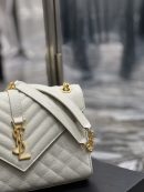[REP 1:1] Saint Laurent Envelope Medium Chain Bag White For Women, Women's Bags 9.4in/24cm YSL