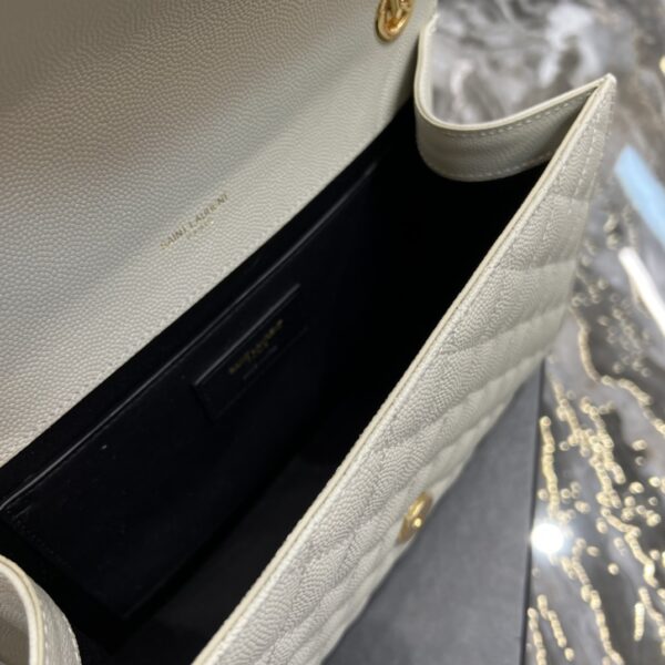 [REP 1:1] Saint Laurent Envelope Medium Chain Bag White For Women, Women's Bags 9.4in/24cm YSL