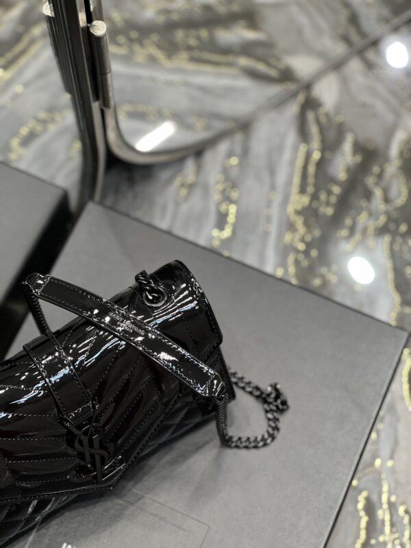 [REP 1:1] Saint Laurent Envelope Small Bag Black In Mix Matelassé Grain De Poudre Embossed Material For Women 8.2in/21cm YSL