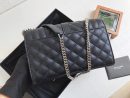 [REP 1:1] Saint Laurent Envelope Small Bag In Mix Matelassé Grain De Poudre Black For Women 8.2in/21cm YSL 600195BOW921000