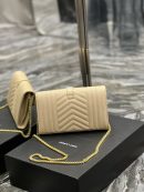 [REP 1:1] Saint Laurent Envelope Small Chain Bag Beige For Women, Women's Bags 8.6in/22cm YSL
