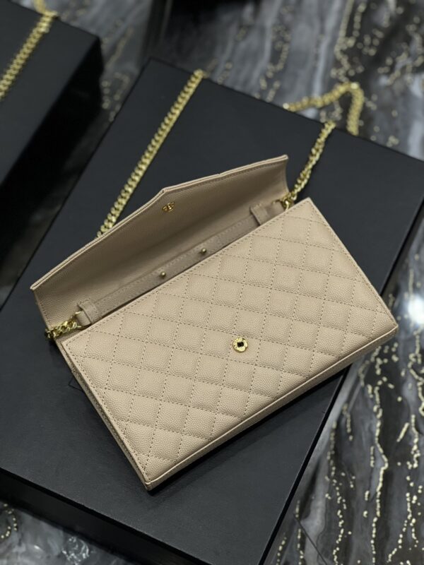 [REP 1:1] Saint Laurent Envelope Small Chain Bag Beige For Women, Women's Bags 8.6in/22cm YSL