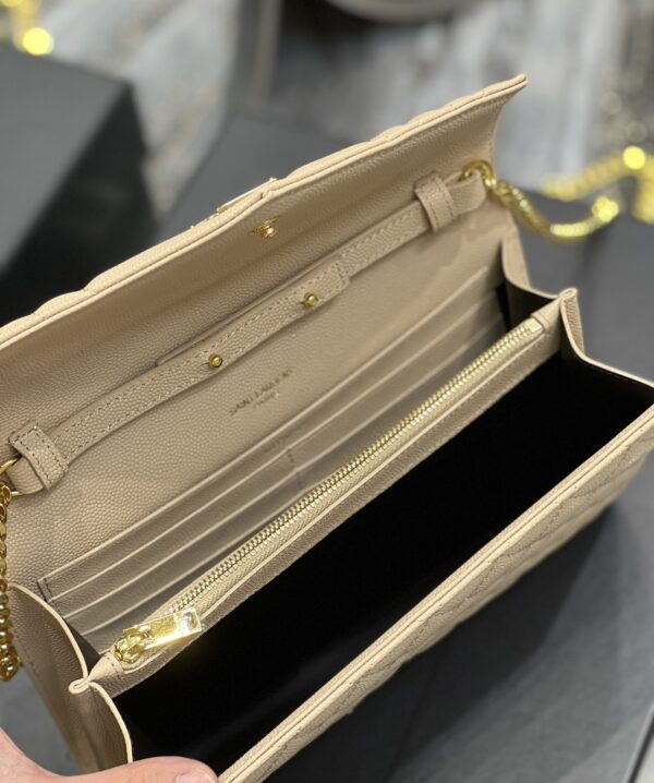 [REP 1:1] Saint Laurent Envelope Small Chain Bag Beige For Women, Women's Bags 8.6in/22cm YSL