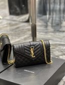 [REP 1:1] Saint Laurent Envelope Small Chain Bag Black For Women, Women's Bags 8.6in/22cm YSL