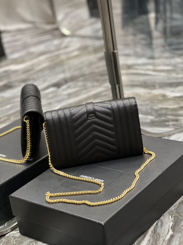 [REP 1:1] Saint Laurent Envelope Small Chain Bag Black For Women, Women's Bags 8.6in/22cm YSL