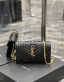 [REP 1:1] Saint Laurent Envelope Small Chain Bag Black For Women, Women's Bags 8.6in/22cm YSL