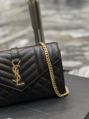 [REP 1:1] Saint Laurent Envelope Small Chain Bag Black For Women, Women's Bags 8.6in/22cm YSL