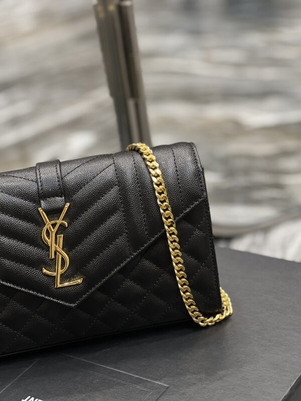 [REP 1:1] Saint Laurent Envelope Small Chain Bag Black For Women, Women's Bags 8.6in/22cm YSL
